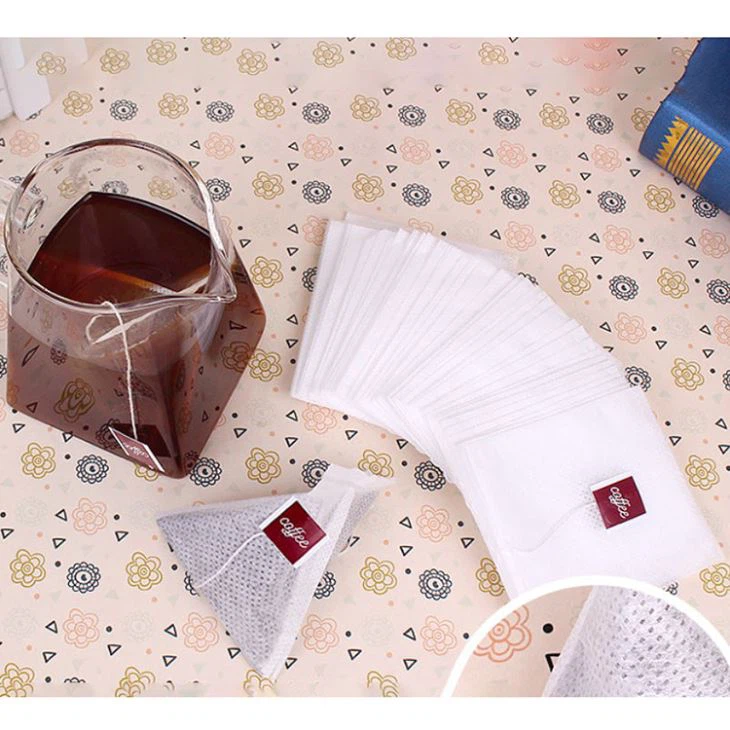 Pyramaid Coffee Filter Bags Corn Fiber Hanging Ear Coffee Filter PLA Coffee Bag With Sting